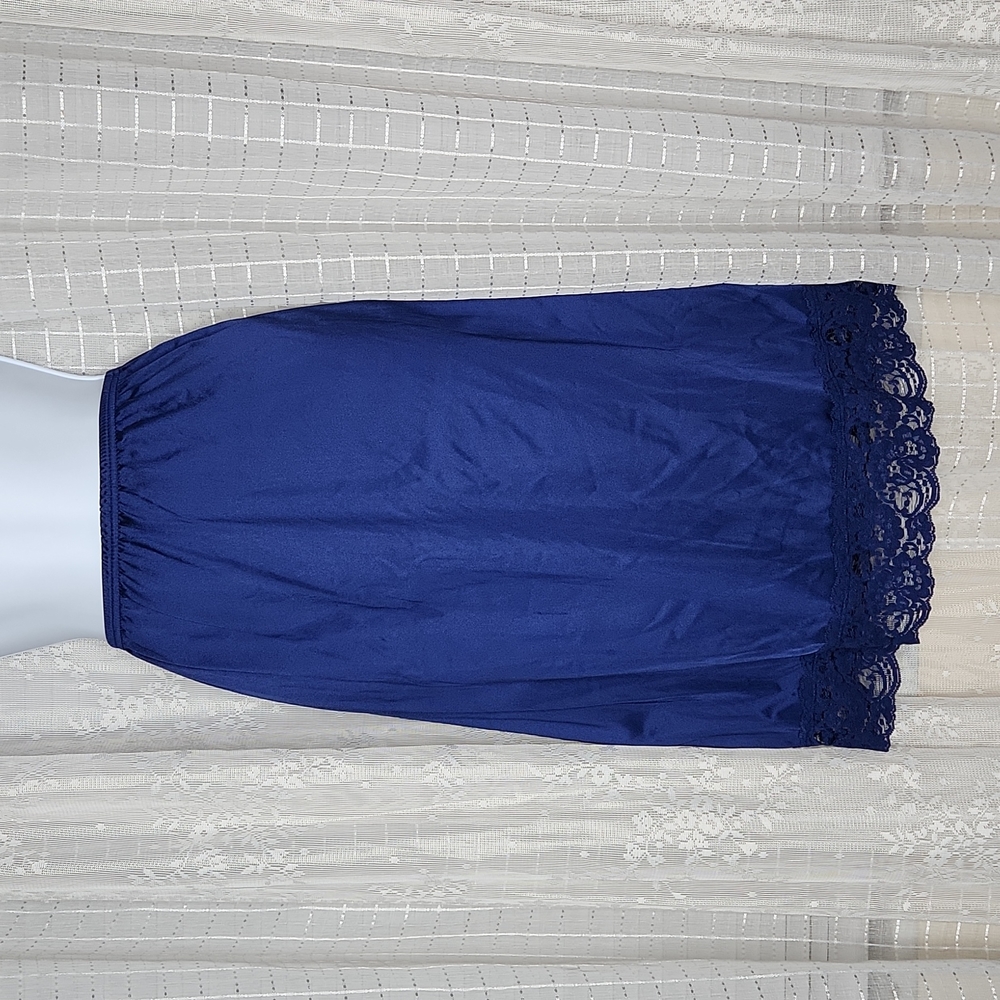 Vintage Sears Navy Blue Half Slip With Lace Trim Szm Gem